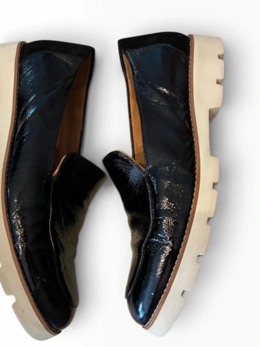 Vionic Kensley Womens Platform Flats Slip On Loafer Black Patent Leather 11